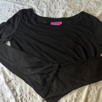 Edikted Black Long Sleeve Crop Top Photo 0