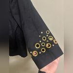 Bob Mackie  Wearable Art Womens Size XL Gold Rings Black Dress Jacket Blazer Zip Photo 2