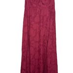 Lulus Garden of Romance Floral Burnout Strapless Maxi Dress XXL Burgundy New Photo 2