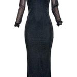 NBD Cecelia Metallic Mesh Gown, Black, Small Photo 13