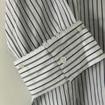 Madewell  Women's Y-Neck Button Up Blue Striped Poplin Shirt S Small New Flaw Photo 5