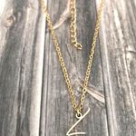 Letter L Cursive Initial Necklace Gold Photo 1