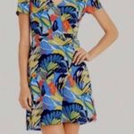 J.Crew  Mercantile Women’s Blue Floral Faux Wrap Front Mini Dress Photo 0