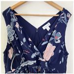 Motherhood Maternity Navy Floral Chiffon Maxi Dress w/ Surplice Pin-tuck Waist Photo 14