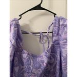 Ava & Viv  Women's Purple Swirl Puff Elbow Sleeve Mini Dress Size 2X Photo 6