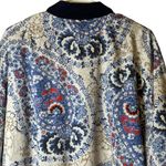 Free People Daytrip Blue Red Tan White Printed Bomber Jacket Large OB548451 Photo 8