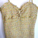 Storia Yellow Ditsy Floral Sweetheart Neck Smocked Mini Dress M Photo 6