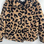 APPARIS Animal Print Leopard cheetah Faux Fur Fleece Teddy Jacket size xs Tan Photo 2