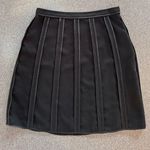Options by Shani A Line Skirt Pleated Look, Contrasting Fabric Accents, Black Size 12 Photo 0
