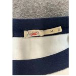 Faherty  Beach Fleece Ringer Crew Sweatshirt White Navy Stripe Long Sleeve Top M Photo 5