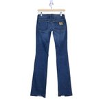 Michael Kors Womens 2 Straight Leg Raw Hem Jeans Gold Logo Plate Photo 1