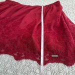 Hollister Dark Red Maroon Lace Overlay Swingy Mini Skirt Size M Photo 8