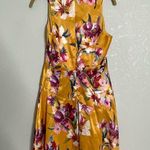 Bar III  Yellow Floral V Neck Midi Dress 0 Photo 1