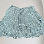 Julianas Coquette Frilly Pleated Dark Green White Dotted Mini Skirt Skort L Size L Photo 0