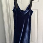 Reformation  Nya Velvet Maxi Dress in Danube Blue and Black Bow Ribbon Straps Photo 9