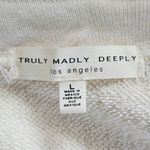 Truly Madly Deeply  Cream Lace-Up Knit Top Size Large Distressed Pullover Photo 6