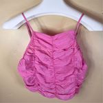 ZARA Women's Barbie Pink Ruched Camisole Tank Top Size Medium Cropped Fit Boho Photo 1