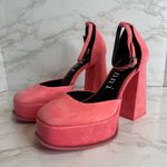 Gianni Bini OTTEN Suede Ankle Strap Platform Pumps Size 6.5 M Barbie cute girly Pink Photo 1