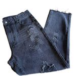 Nasty Gal NWT High Rise Ripped Distressed Faded Black Raw Hem Denim Jeans Size 8 Photo 7