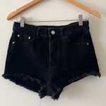 ZARA Black High Waisted Jean Denim Shorts Micro Shorts Size 0 Photo 0
