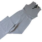 J.Crew NWT Sleeveless Lurex Jumpsuit in Silver Metallic Velvet Tie Jumper M $188 Photo 6