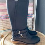 UGG  Rosen Black Shearling Lined Tall Leather Winter Boots Women’s 6 Photo 1