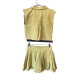 OW Collection Mira Boxy Vest & Pleats Skirt Set Moss Womens Size Small Green Photo 7