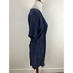 J.Crew  Hideaway Navy Mini Dress Silk & Cotton Panels V Neck Short Sleeve Est. M Photo 10