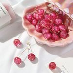 Pink and Gold Cherry Earrings Photo 5