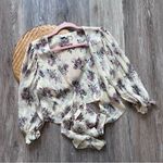 Love Shack Fancy 100% silk domino floral print wrap blouse women’s size S Photo 3