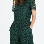 ZARA Woman Dark Green Lace Romper Size M EUC Photo 3