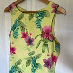 Tommy Bahama Vintage 100% silk floral sleeveless dress yellow tropical pink 6 Photo 3