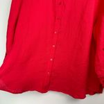 Chico's Chico’s 100% Linen Eyelet Sleeve Button Down Shirt Top Sz 18 Coral Red Photo 8