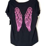 Torrid NEW  Embroidered Back Girlfriend Tee Signature Jersey Wings Black Size 00 Photo 5