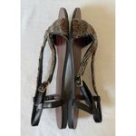 Banana Republic  Beaded Sandals Strappy T-Strap Flats Bronze Black Size 7 Photo 1