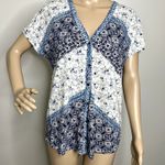 Lucky Brand Linen Floral Patterned Bali Knit Top Photo 0