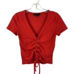 Faded Rose Women's Ruby Red Crop Top Size M Photo 0