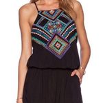 Nanette Lepore  Carmenita Embroidered Romper Black size medium Photo 0