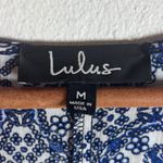 Lulus  Mandala Daydream‎ Medium Blue White Print Long Sleeve Maxi Dress Boho NWT Photo 8