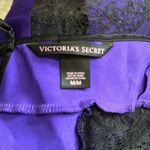 Victoria's Secret Purple Long Camisole Teddy Black Lace Trim Medium M Photo 12