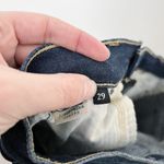 7 For All Mankind [] Gwenevere Dark Wash Mid Rise Ripped Knee Skinny Jeans Sz 29 Photo 9