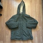 Mila & Tiff Olive Green Full Zip Puffer Jacket Womens Size M Sherpa Lined Coat Size M Photo 0