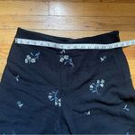Ann Taylor Black Floral Embroidered White Leg Crops Size 2 Photo 3