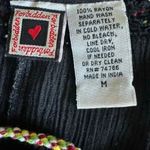 Forbidden Black Embroidered Floral Western Short Sleeves Bohemian Top SZ M #2218 Black Size M Photo 7