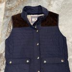 Vineyard Vines Dark Blue Quilted Vest with Dark Brown Details Photo 4
