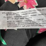 ZARA Floral Front Slit Satin Effect Midi Skirt Black Pink Green Size Medium Photo 8