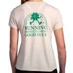 Brooks  Running on Good Luck Distance Short Sleeve Tee - Size M - Off White - NWT Photo 2