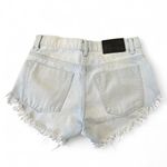 One Teaspoon Light Blue Frayed Jean Shorts Photo 2