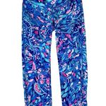 Lilly Pulitzer women's size small Luxletic Multicolor Leggings stop blue floral Photo 0