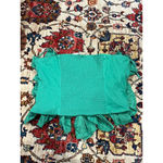 Anthropologie New with Tag Green Boho Ruffle Cropped Tube Top Size XL flaw Photo 1